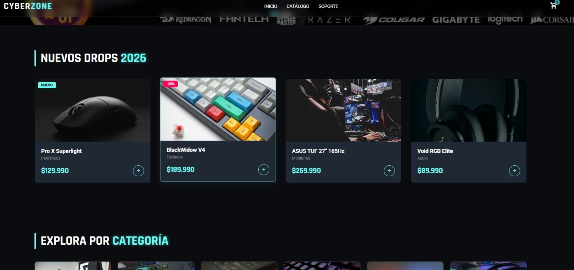 Sección Nuevos Drops